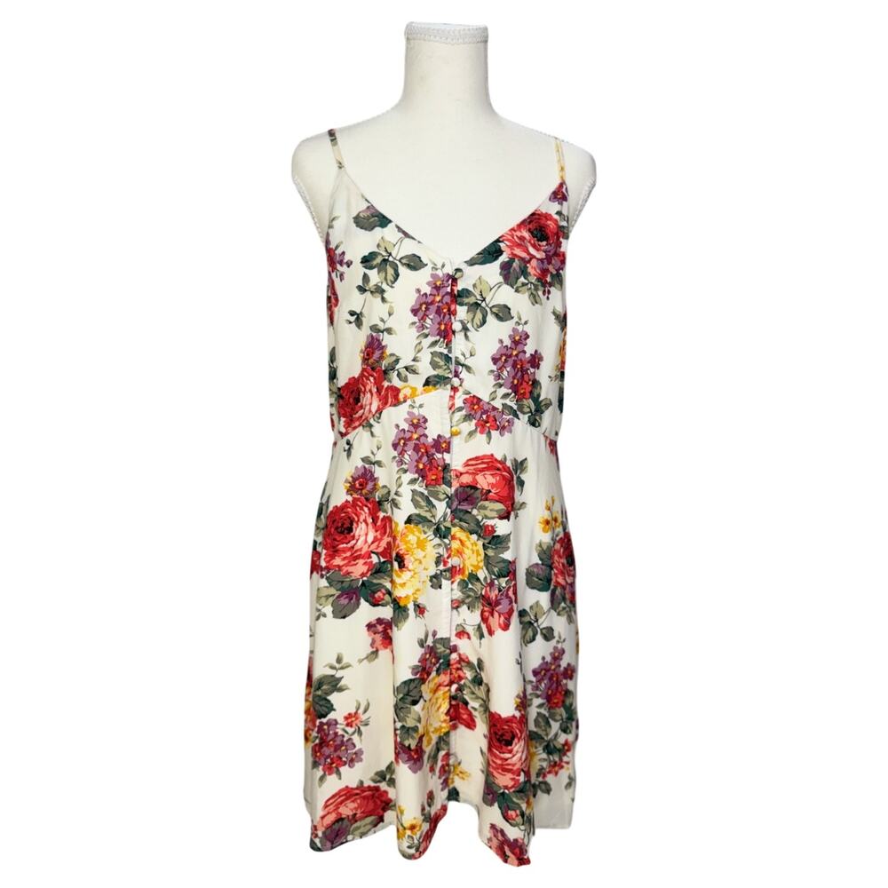 Abercrombie Floral Sundress Peony Boho Poetcore Bloomcore Pockets Medium Dress - Picture 2 of 16
